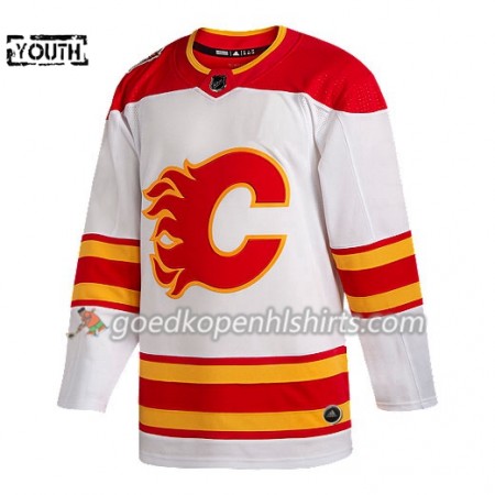 Calgary Flames Blank Adidas 2019 Heritage Classic Wit Authentic Shirt - Kinderen